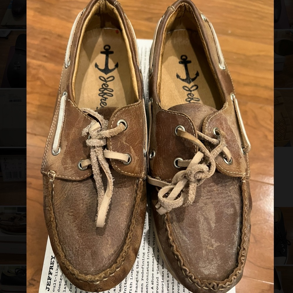 Jeffrey Campbell Distressed Boat Shoe Brown WMN US 7 *Brand New